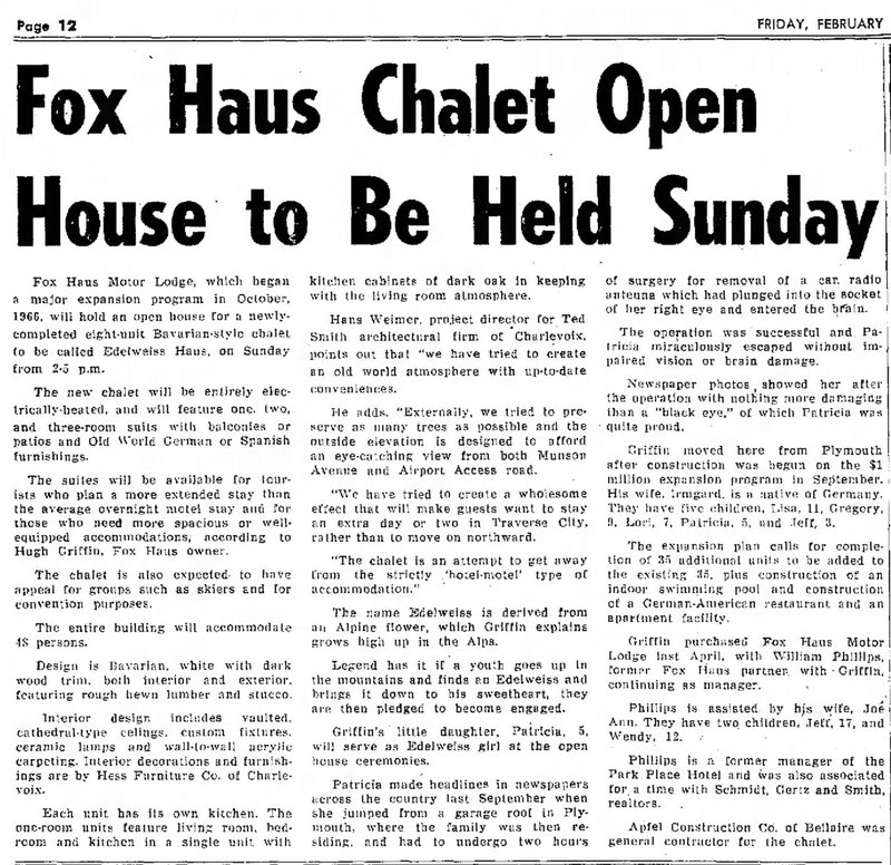 Fox Haus Motor Lodge - Feb 17 1967 Article